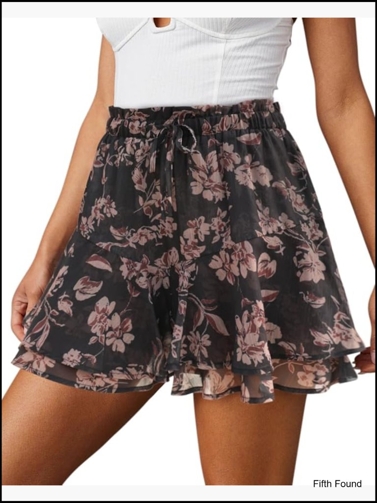 Flowy Butterfly Skorts For Women, Elastic Waist, Chiffon, Running Tennis Shorts
